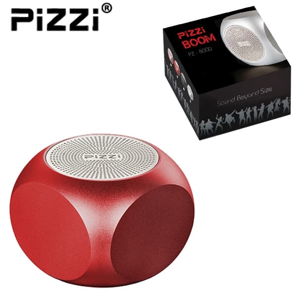 "פיצי בום" PiZZi Boom רמקול Bluetooth עוצמתי 5W במיוחד 58 מ"מ בלבד בצבע אדום 1