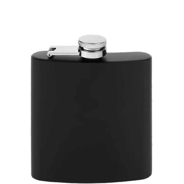 פלאסק 6oz נירוסטה שחור חלק קלאסי 1