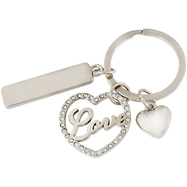 "LOVE" מחזיק מפתחות עם אבנים משובצות 1