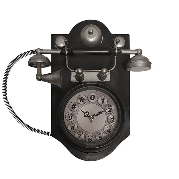 שעון קיר בעיצוב רטרו בצורת טלפון עתיק 1