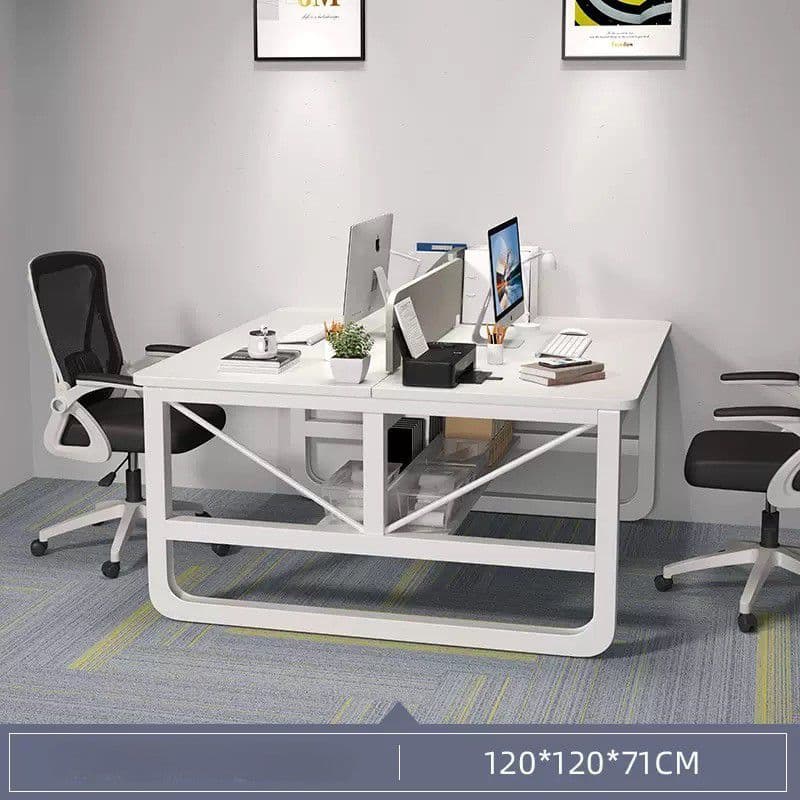 עמדת עבודה כפולה שולחן מחשב כתיבה זוגי יוקרתי רוחב ענק 1.2*1.2 מטר דגם RSM-6035 מבית ROSSO ITALY צבעים לבחירה ישירות מהיבואן 1