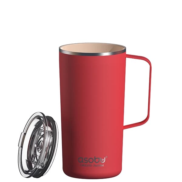 Tower Mug ספל תרמי נירוסטה ציפוי קרמי פנימי מכסה טרייטן עם ידית מבית ASOBU 1