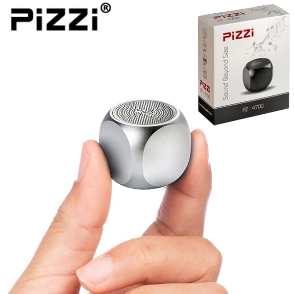 "פיצי מיני" PiZZi Mini רמקול Bluetooth עוצמתי 3W במיוחד 35 מ"מ בלבד בצבע כסף 1
