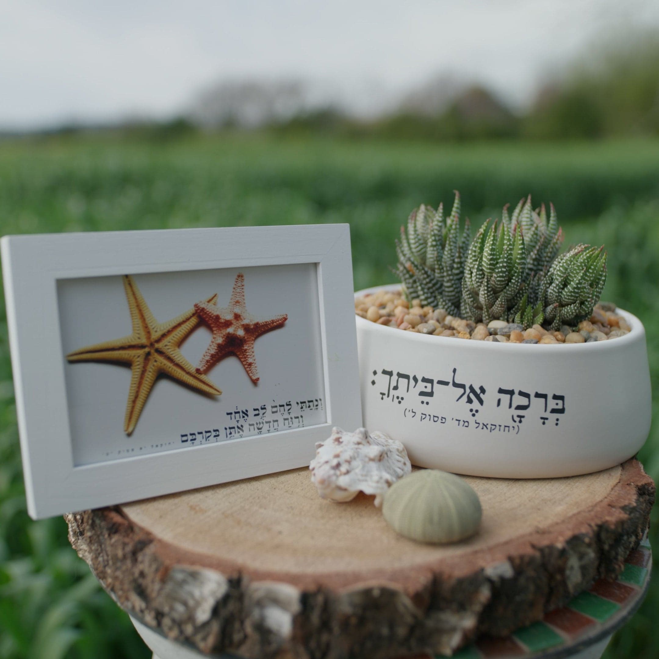 מארז: אדנית ברכה אל ביתך + תמונה ונתתי להם לב אחד